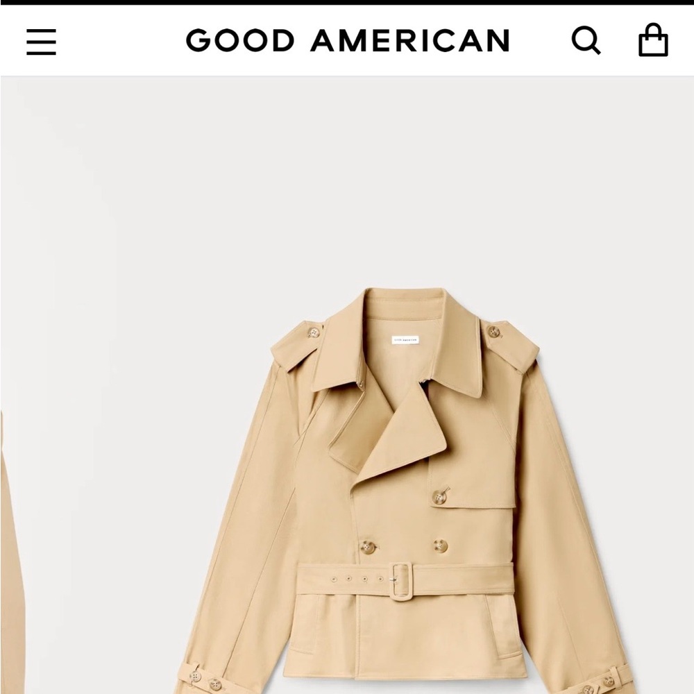 Good American Cropped Trench Coat